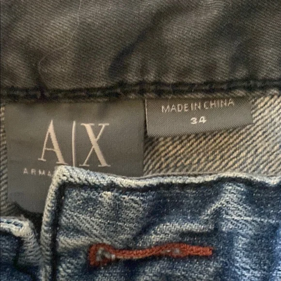 A/X Armani Exchange Blue Jeans with Embroidery - Picture 6 of 6